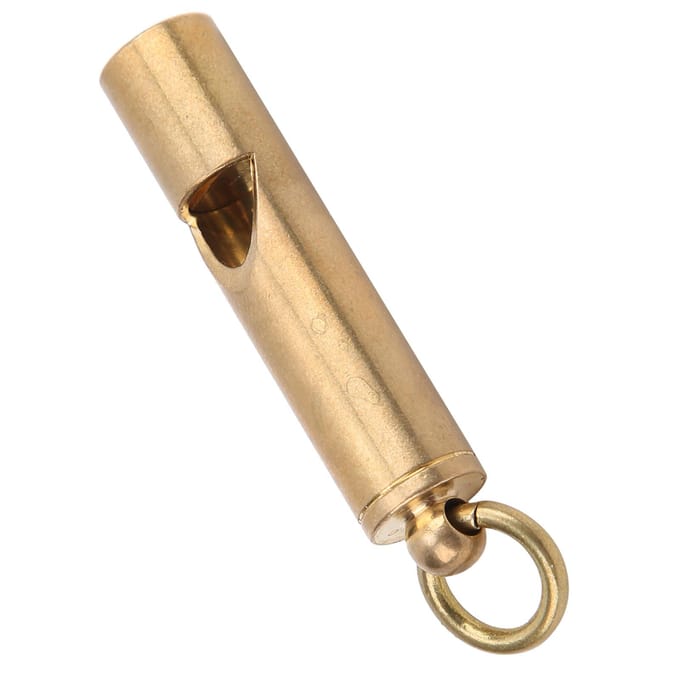 Overlevingsfluitje met Sleutelhanger Messing Hoge Decibel Noodfluitje voor Buiten Kamperen beige