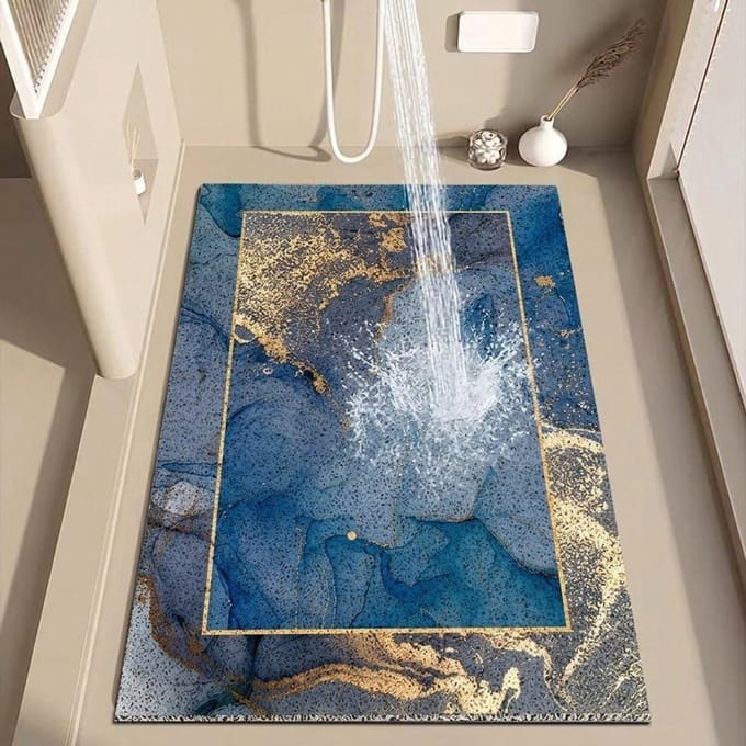 Douchemat Antislip - Badkamermat - Veilig Douchen - Zonder Zuignappen - 150x100 cm - Grijs