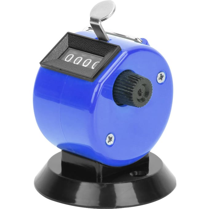 BERM Handteller 4 Cijfers ABS Plastic Schaal Mechanisch Handheld Telinstrument met Haak blauw