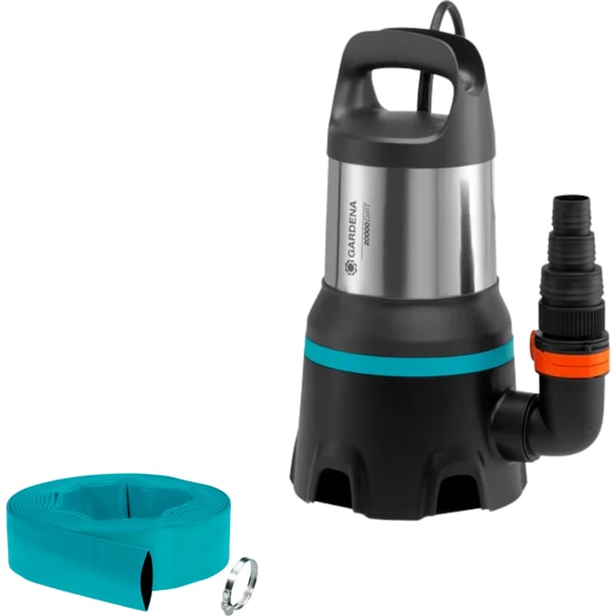GARDENA Dompelpomp Vuilwater 20000 Aquasensor – 20.000 liter/uur – 0,9 bar met platte slang