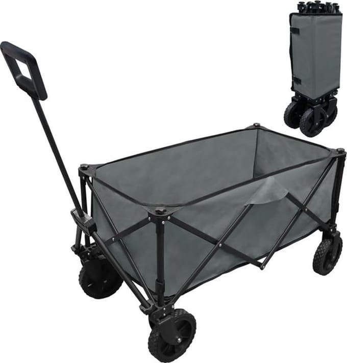 Bolderkar - Opvouwbaar - 100 kg draagkracht - Draaibare wielen- Grijs