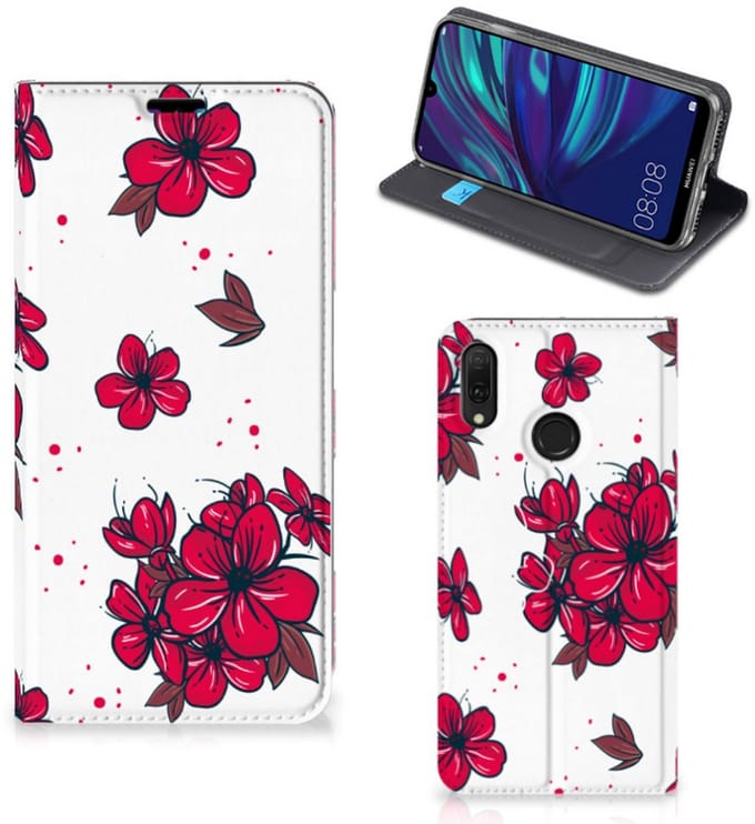 Huawei Y7 hoesje Y7 Pro (2019) Smart Cover Blossom Red