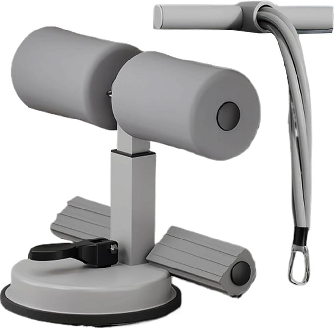 Sit Up Machine - Buikspier Trainer - Thuis Trainen - Dubbele Zuignap - Verstelbaar - Grijs