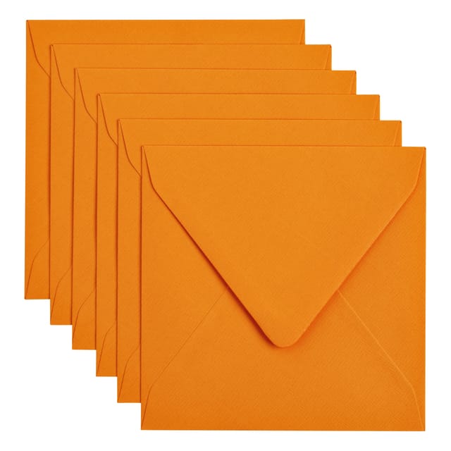 Papicolor Envelop vierk. 14cm oranje 105gr-CV 6 st 303911 - 140x140 mm