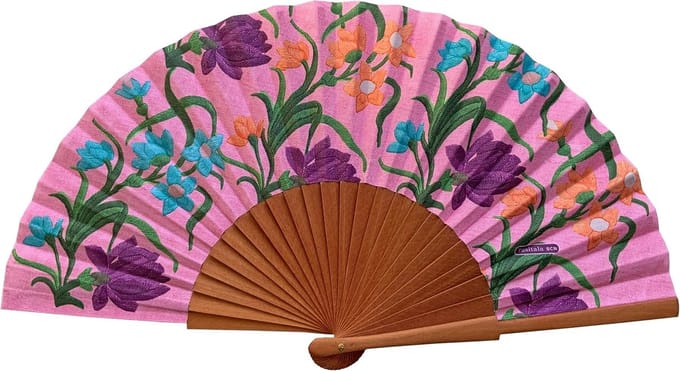 Houten Waaiers - Dames Accessoire - Mode Accessoire - Handgemaakt in Spanje - 23 cm - Natuurlijk