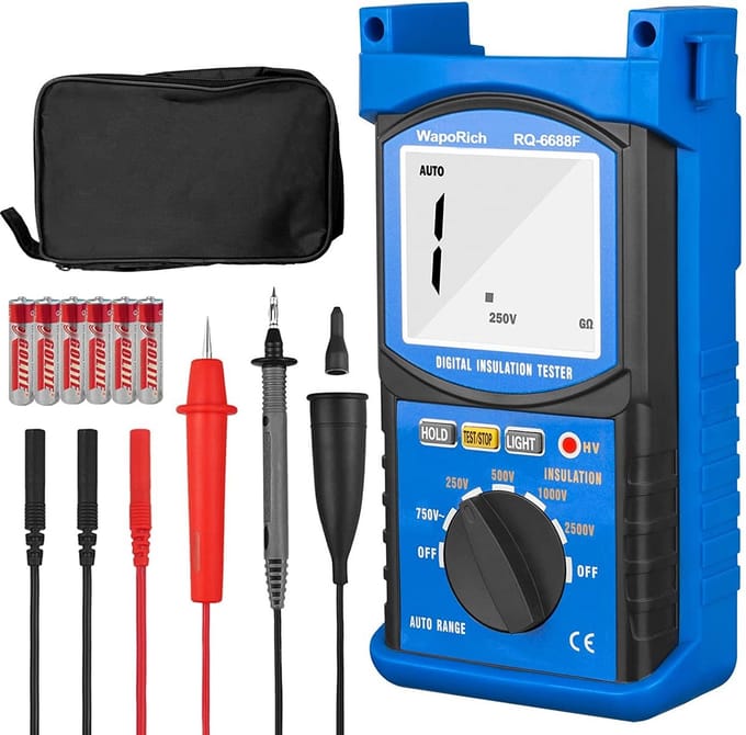 Digitale Isolatie Weerstand Tester 250V tot 2500V - Megohmmeter met Auto Range en Data Opslag