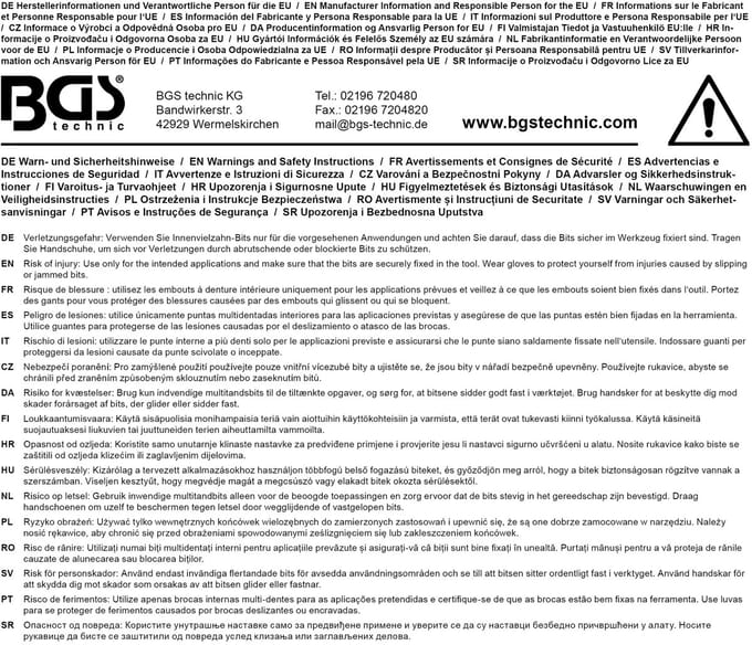 BGS Dopsleutelbit 1/4 veeltand (voor XZN) M8
