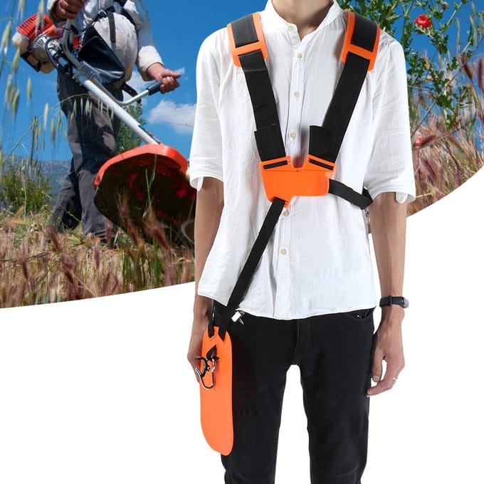 Tuinsnoeischaar Harnas Riem Dubbele Schouder Gewatteerde Riem voor Grasmaaier Trimmer orange