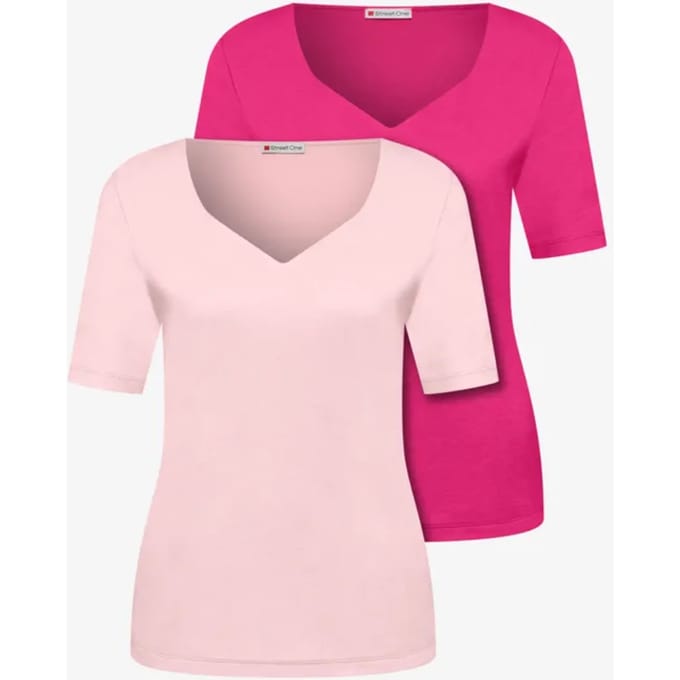 Shirt met hartvormige halslijn in een pak van 2
