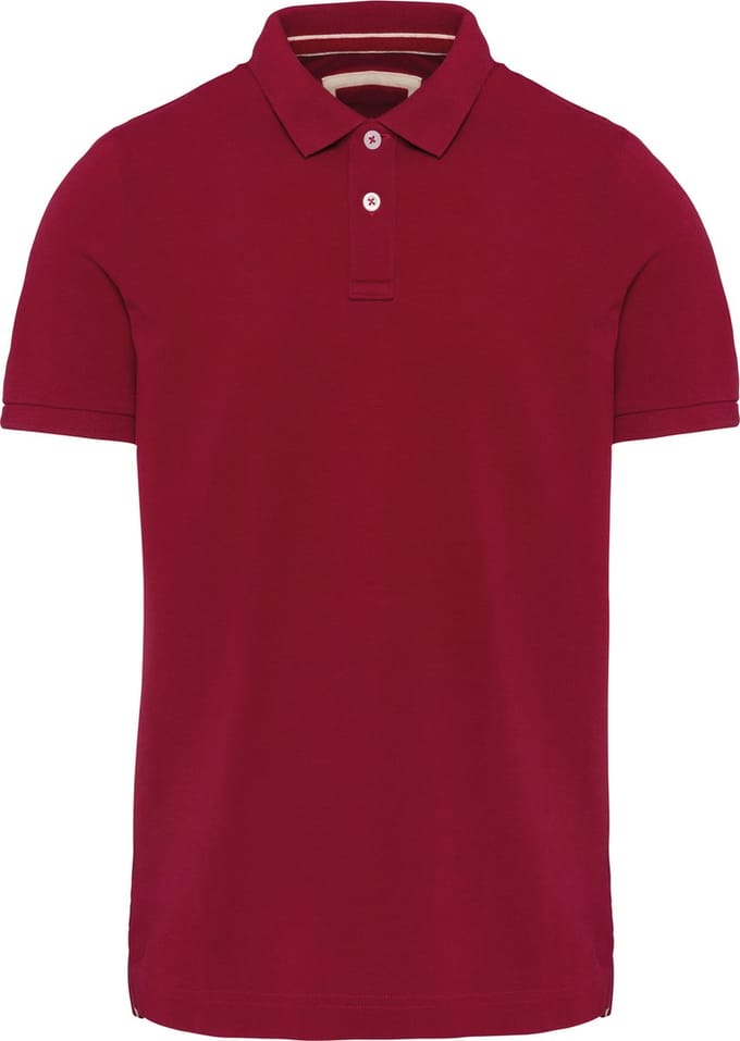 Herenpolo 'Vintage Washed' korte mouwen Dark Red - S