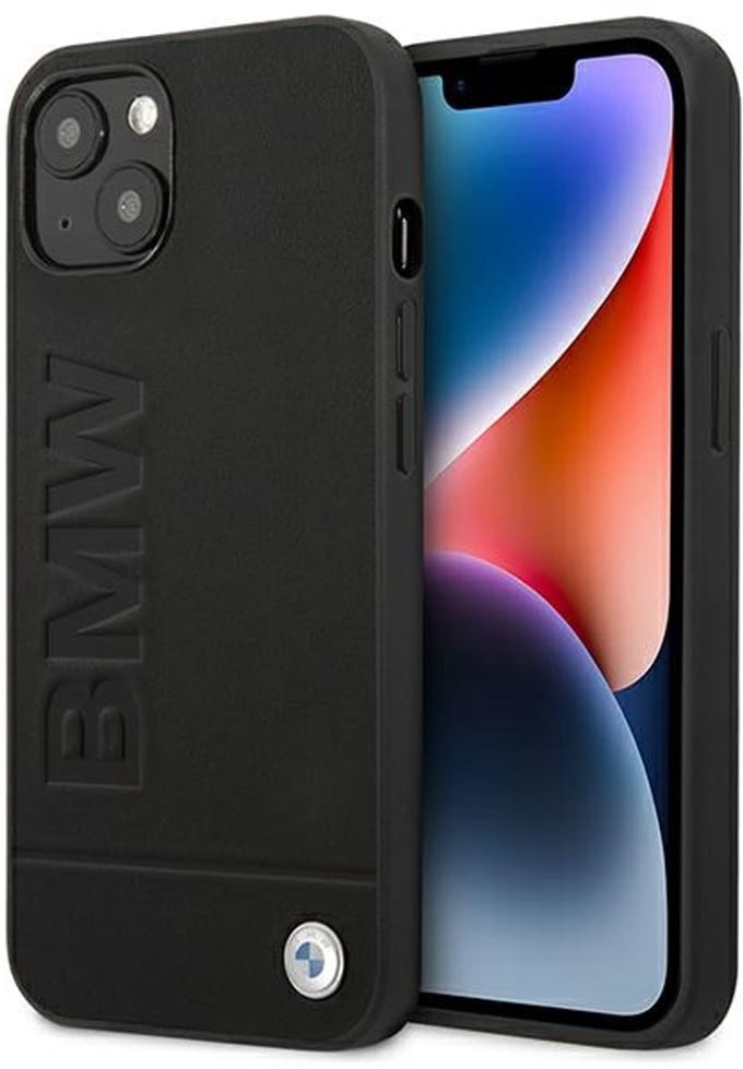 BMW BMHCP14MSLLBK iPhone 14 Plus 6.7 "black / black Leather Stamp