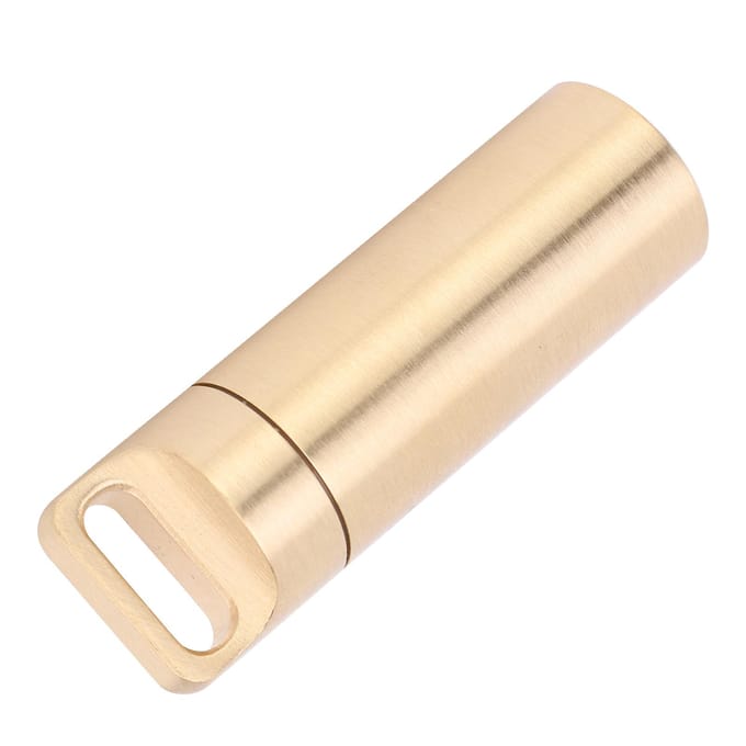 Boîte Capsule Cuivre Portable Support Rangement Tablette Voyage Extérieur Étanche beige