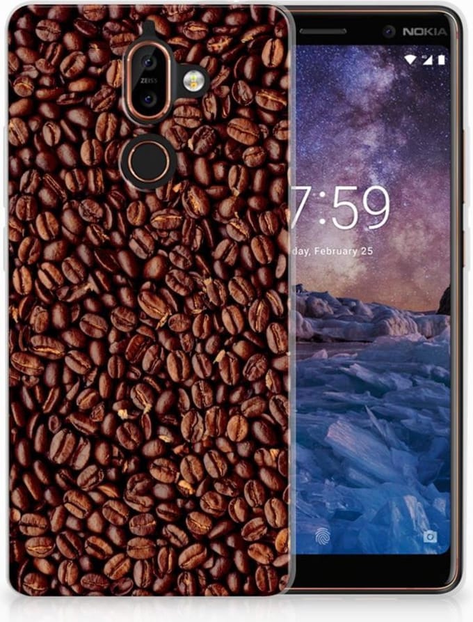 Nokia 7 Plus Siliconen Case Koffiebonen