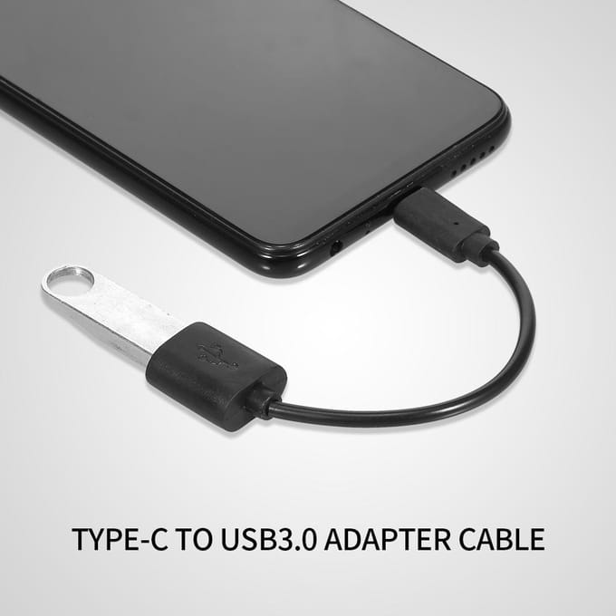 OTG Adapter TypeC naar USB3.0 Adapterkabel TypeC Male naar USB3.0 Female Converterkabel Highspeed zwart