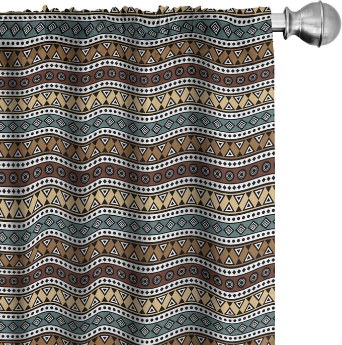 ABAKUHAUS Boho Gordijnen – 2x75x225 cm – Microfiber, Meerkleurig