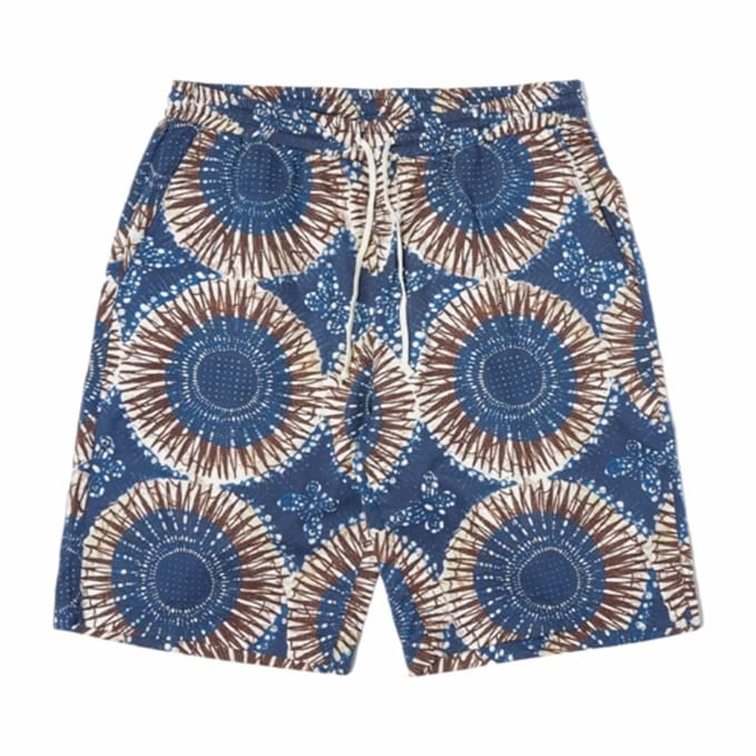 Shorts Universal Works Men Lumber Hokkoh Print Navy-Maat 30