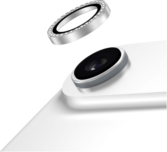 AVY Camera Lens Protector Rings | Geschikt voor Apple iPhone Air | Camera Lens Protector Glas | Schokbestendig | Krasbestendig | met Applicator | Diamant Zilver