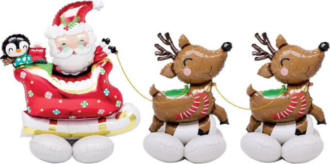 Amscan - Airloonz - Kerstman en Rendieren 251 x 129 cm