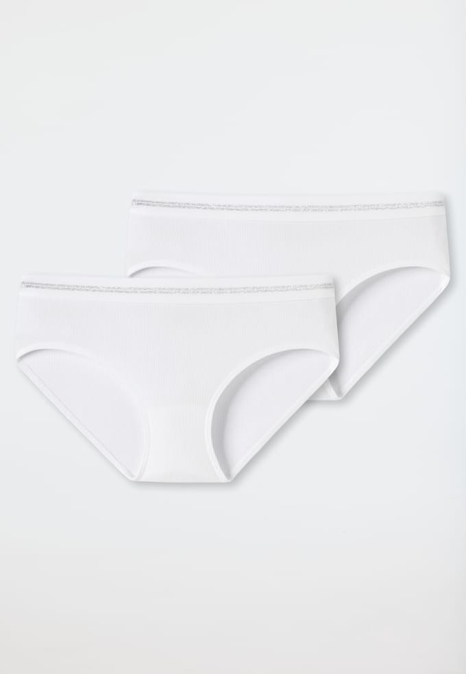 Set van 2 panty's dubbelrib wit - Long Life Rib 164