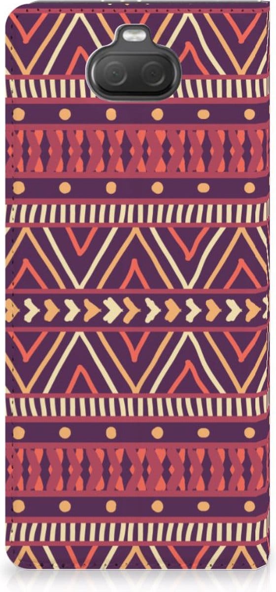 Sony Xperia 10 Hoesje met Magneet Aztec Paars