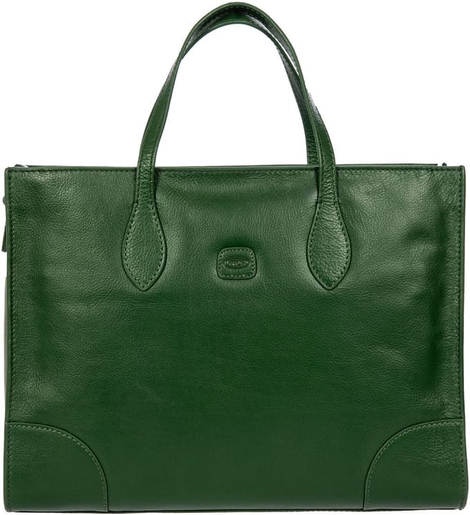 BRIC'S Leren business tas met laptopvak Volterra Opera Bag Pine groen