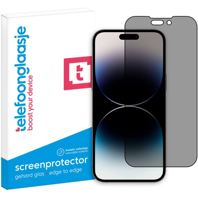 iPhone 15 Privacy screenprotector gehard glas Edge to Edge