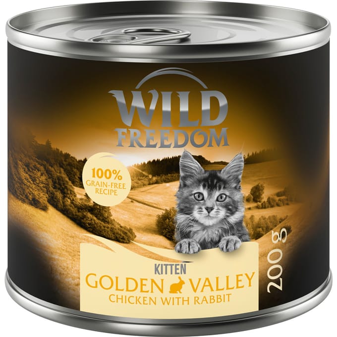 Wild Freedom Kitten "Wide Country" Gevogelte - graanvrije receptuur - Bestel ook natvoer: 6 x 200 g Golden Valley - Konijn & Kip