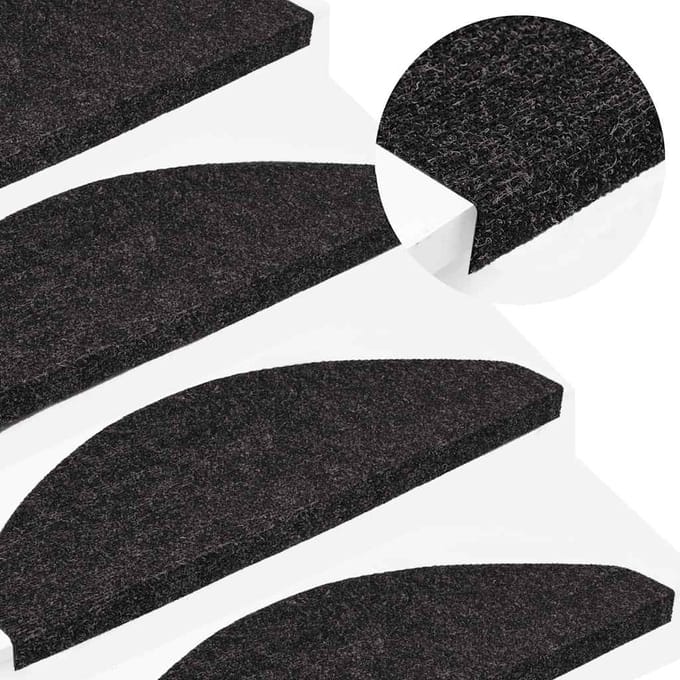 vidaXL - Trapmatten - zelfklevend - 30 - st - 65x22,5x3,5 - cm - antraciet