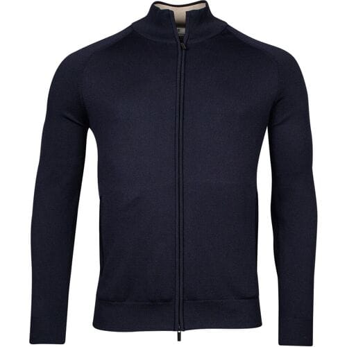 Thomas Maine Vest Cardigan Zip Double Knit Inner Cotton Layer Navy / male