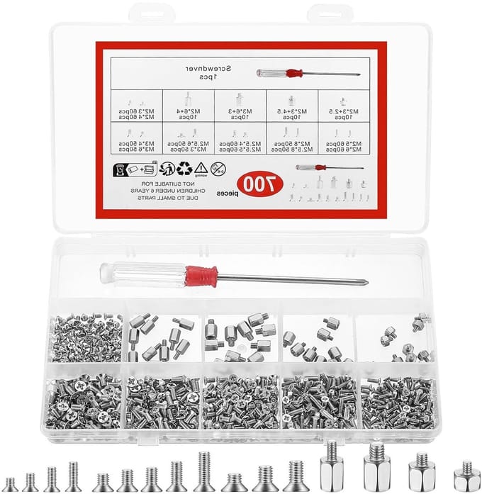 Complete Set van 700 Stuks Laptop Schroeven, M2 M2.5 M3, Ideaal voor Computer Reparatie en M.2 SSD Bevestiging