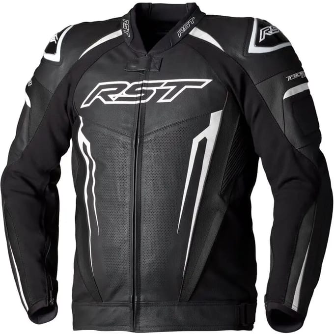 RST Tractech Evo 5 Leren Jas Zwart Wit Zwart - Maat 56 - Jas