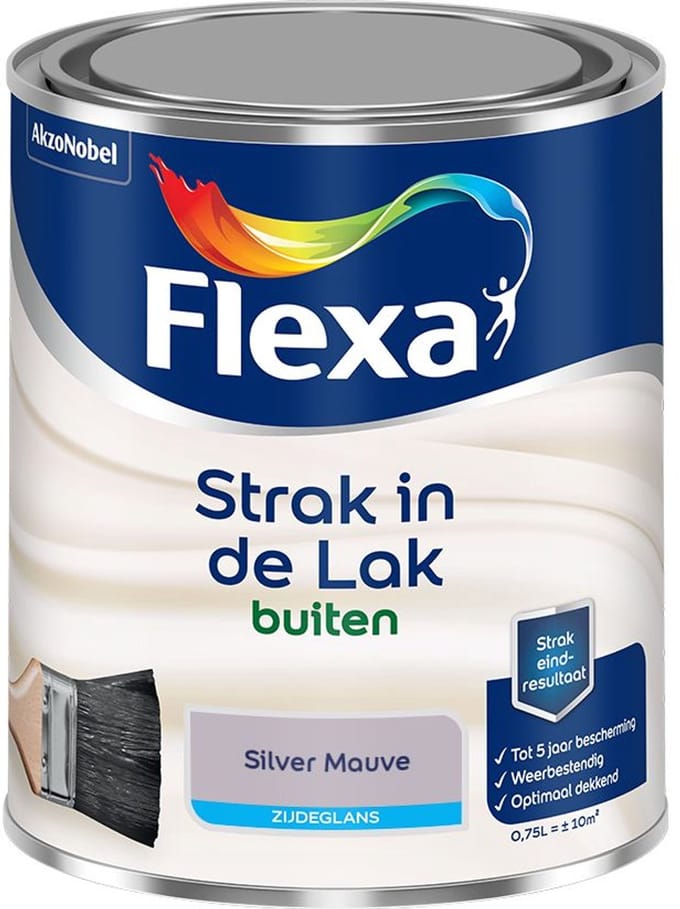 Flexa - Strak In De Lak Buitenlak Zijdeglans - Silver Mauve - Mengverf - 750 Ml