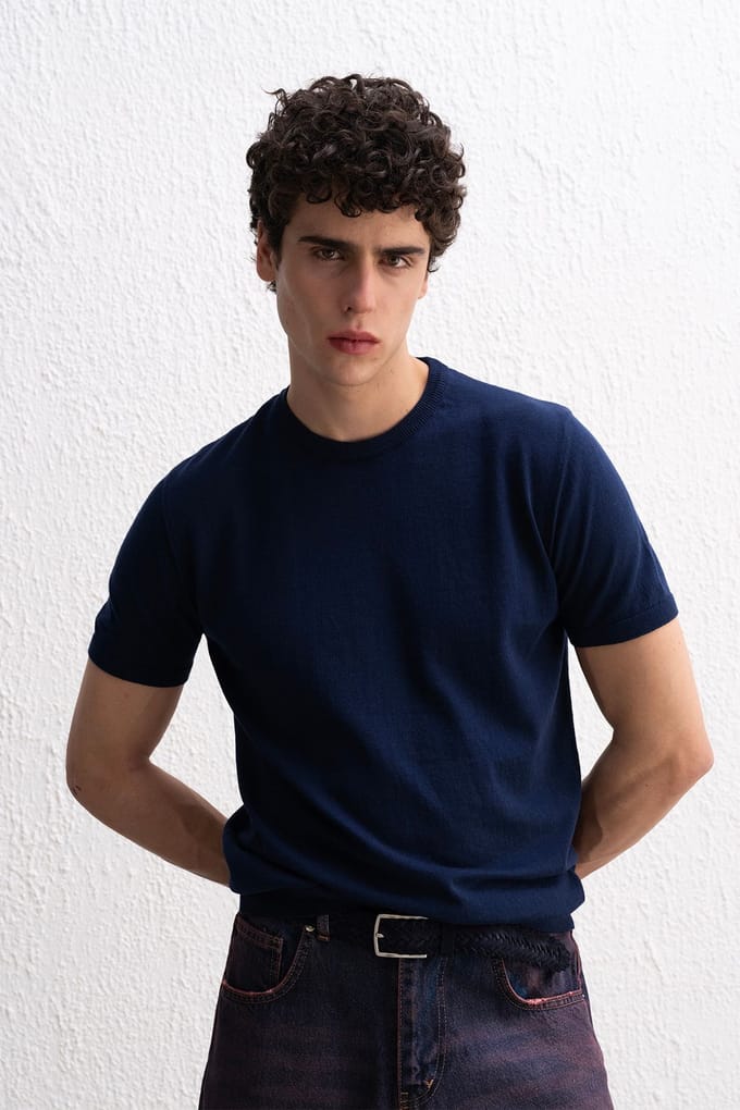 Effen Crew Neck Katoenen T-Shirt