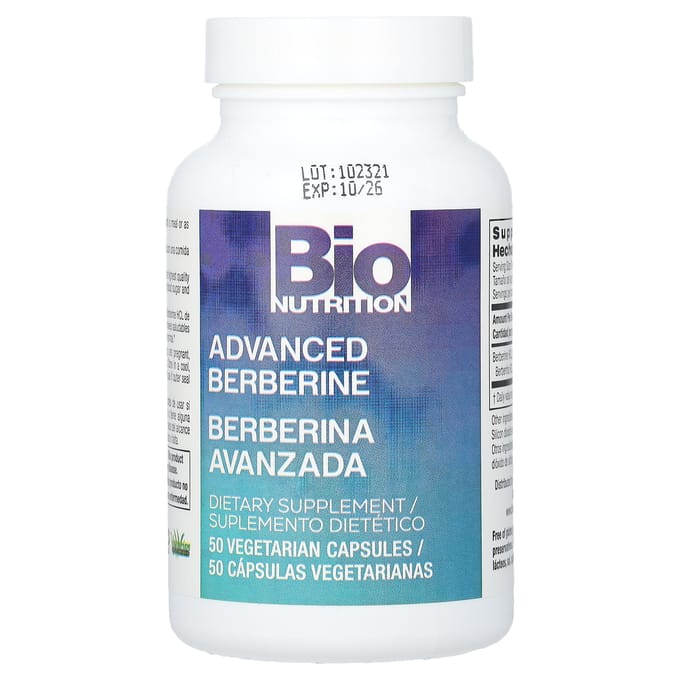 Bio Nutrition, Berbérine Avancée, 600 mg, 50 Capsules Végétales