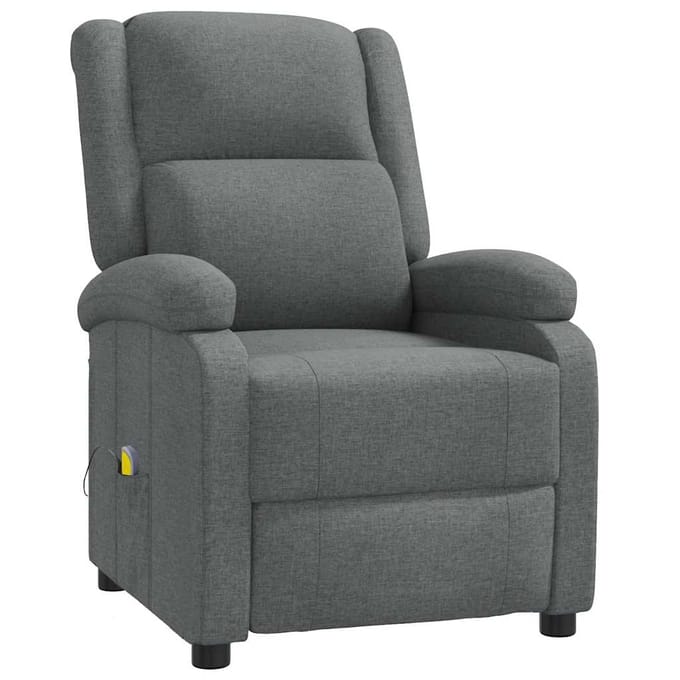 Vidaxl Fauteuil Met Massage, Donkergrijs, Stof