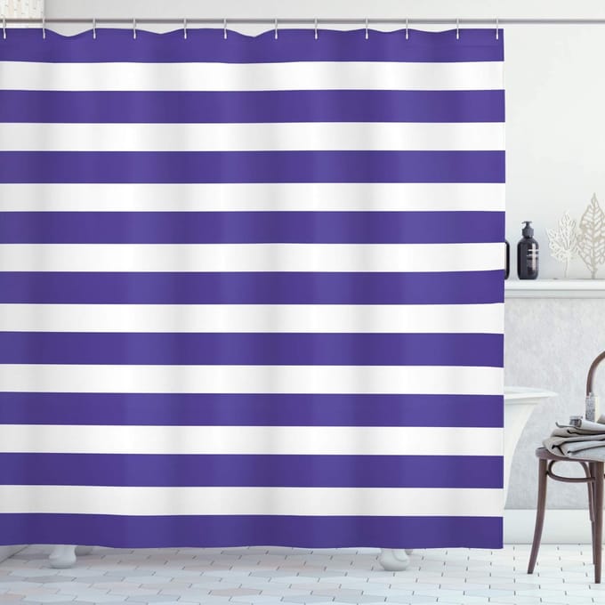 ABAKUHAUS Douchegordijn Gestreept – 175x240 cm – Polyester Paars