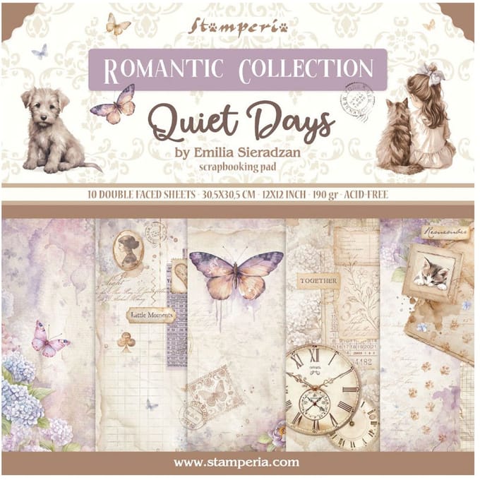 Stamperia - Quiet Days 12x12 Inch Paper Pack (SBBL178)