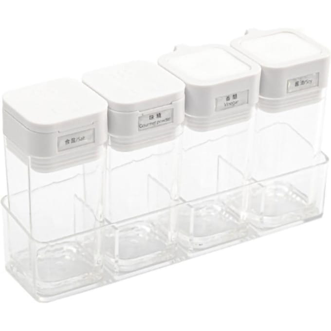 Kruidencontainer Compact Draagbaar Transparant Condimentflesje voor Keuken Thuis 2 Oliecontrole white