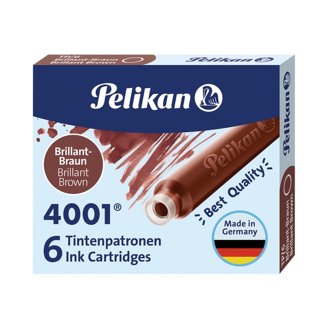 Pelikan inktpatronen 4001 TP/6, briljant-bruin