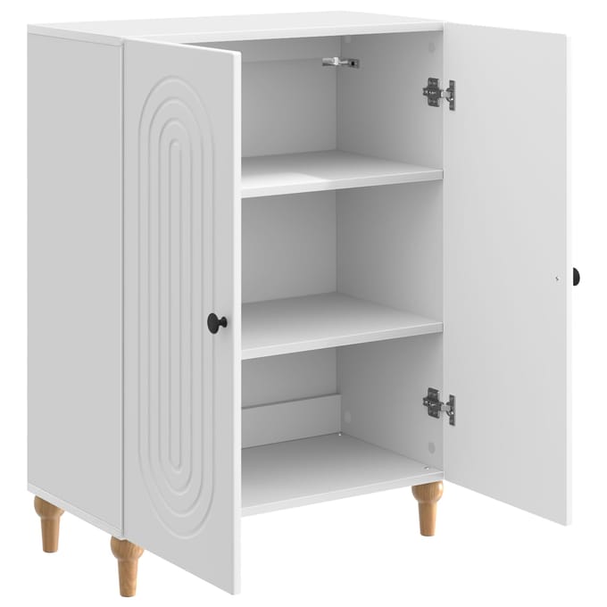 vidaXL - Dressoir - Hoogglans - Wit - 66 - x - 34,5 - x - 90 - cm - Bewerkt - hout