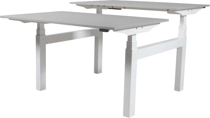Zit Sta Bureau (2pp) - Elek 160x80/80 grijs - wit frame