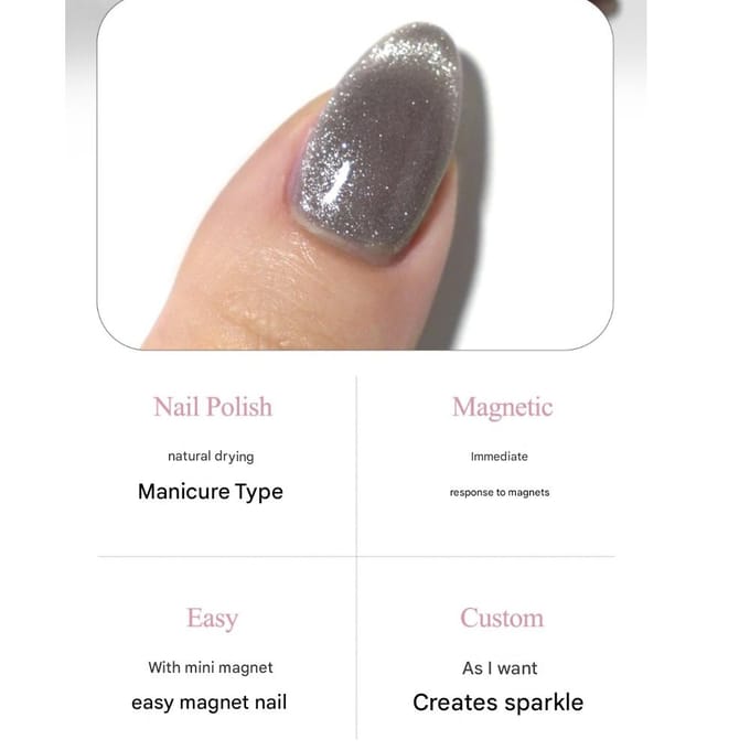 Withshan Custom Magnetische Nagellak 9ml (Optie 9) gray