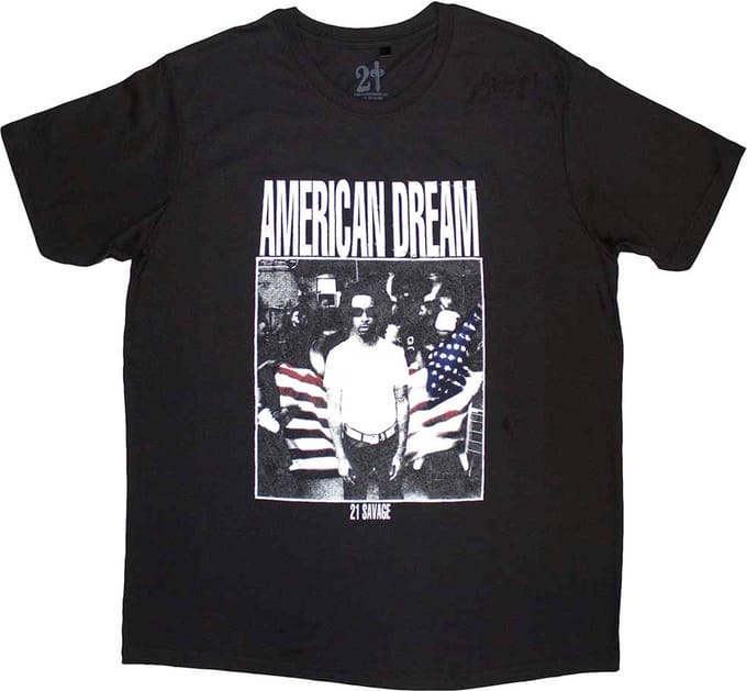 21 Savage - American Dream Heren T-shirt - M - Zwart