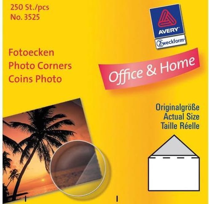Avery Fotohoekjes Zweckform 19x17mm - transp. doos 250st.