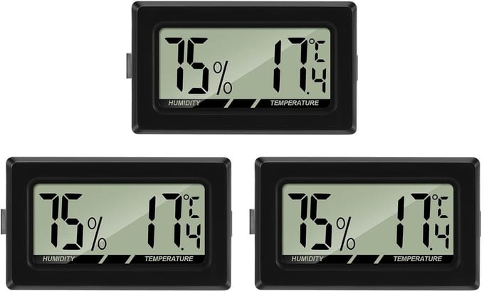 Thermometer en hygrometer, digitaal, met lcd-scherm, 3 stuks