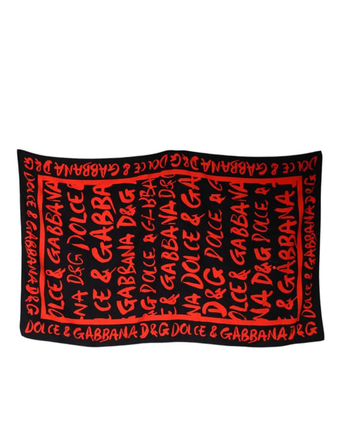 Zijde Sjaal Rood Logo Print