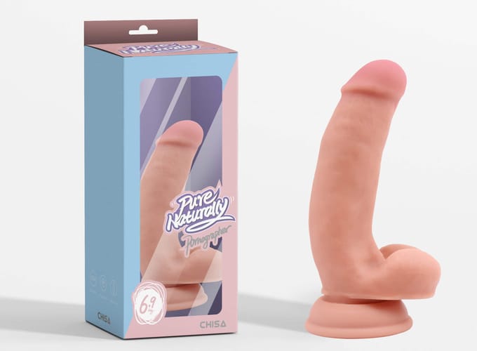 Pure Naturally - Pornographer - Liquid Siliconen Dildo - 17,6 x 4 cm - Lichte Huidskleur