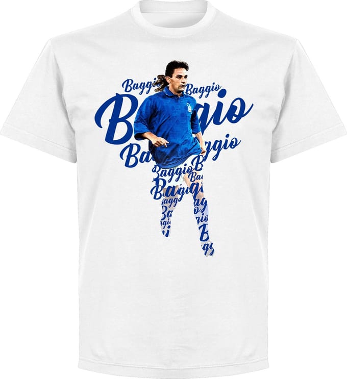 Roberto Baggio Script T-Shirt - Wit - M