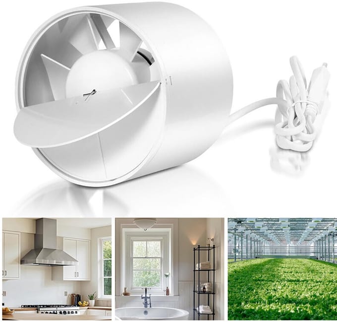 100 mm Buisventilator - Slanke Inline Ventilator - Inline Afzuigventilator - Kanaalventilator Voor Badkamer/Toilet/Keuken