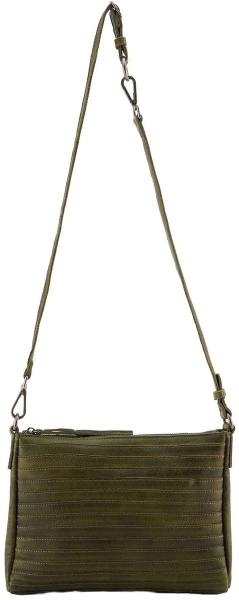 FREDsBRUDER Leren schoudertas Layer Crossbag Khaki Green kaki
